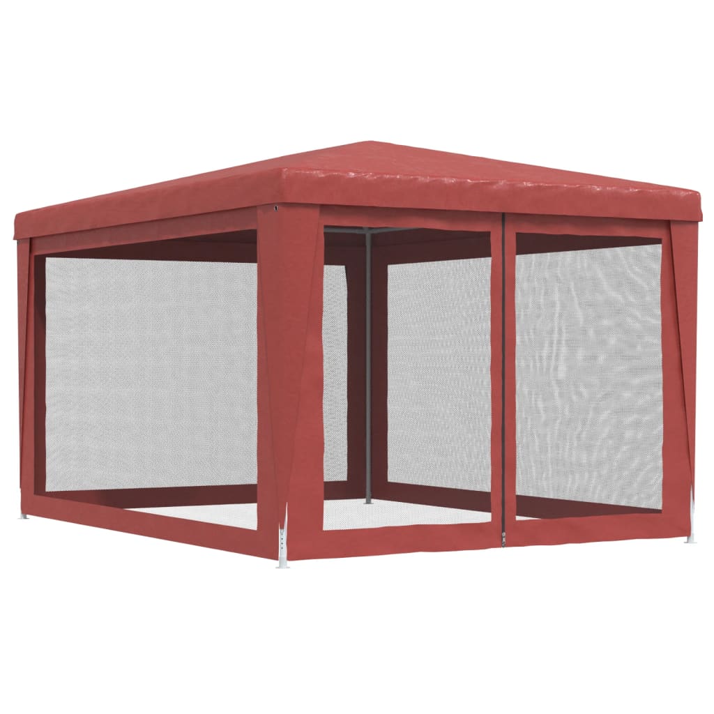 Festtelt trådnet hdpe - rød, 3 x 4 m, 1, med 4 sidevægge - number 5.