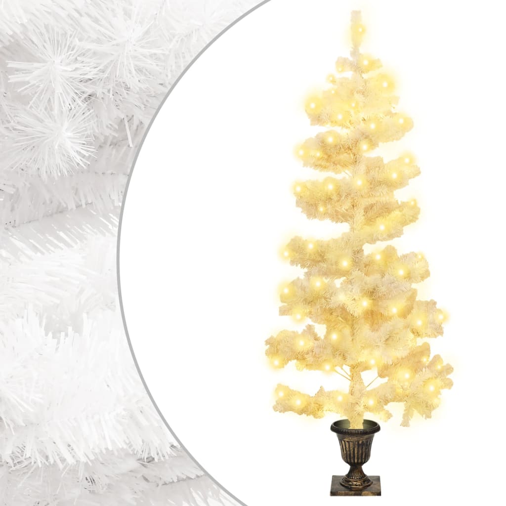 Christmas tree with lights and pot pvc 120 cm - white, 120 x 65 cm, 1 - number 1.