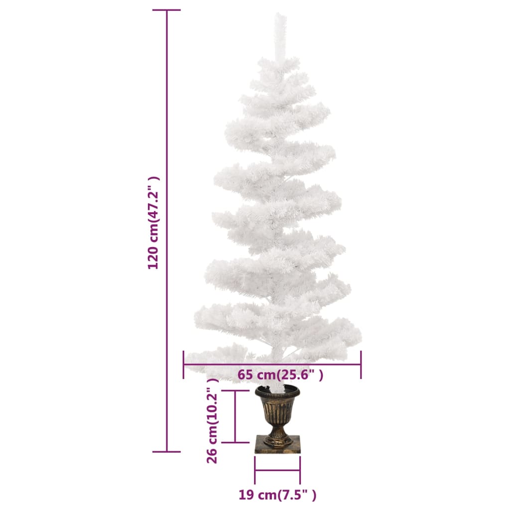 Sapin de noël avec lumières et pot pvc 120 cm - blanc, 120 x 65 cm, 1 - number 10.