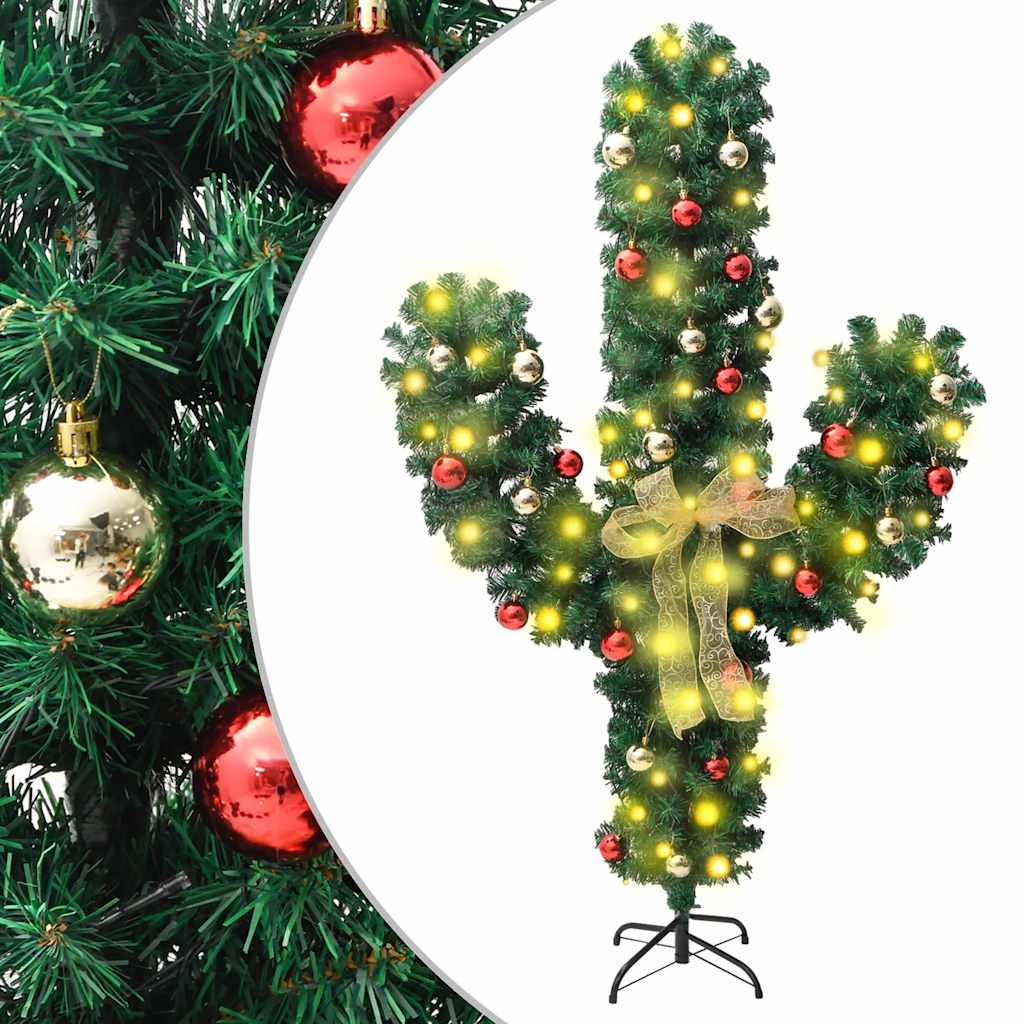 Cactus navideño con base y luz led 210 cm pvc verde - number 1.