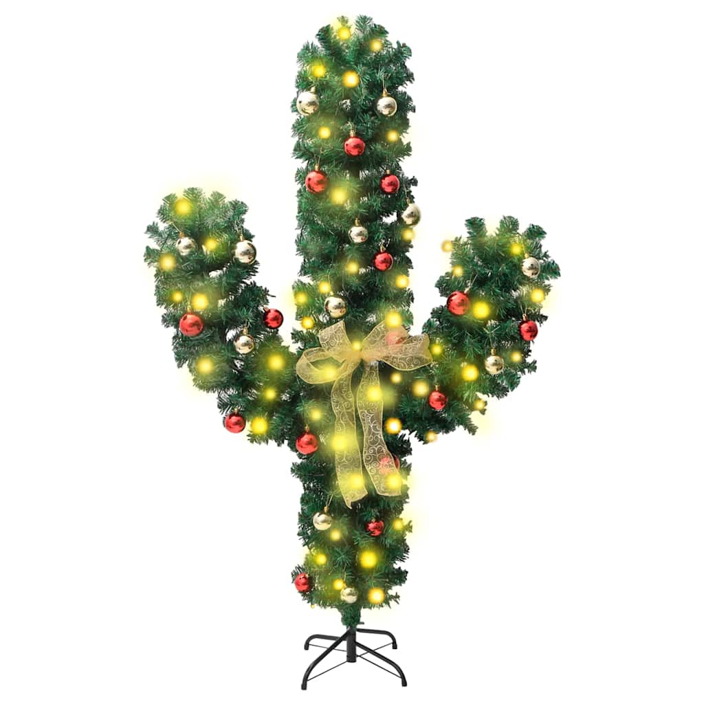 Cactus navideño con base y luz led 210 cm pvc verde - number 2.