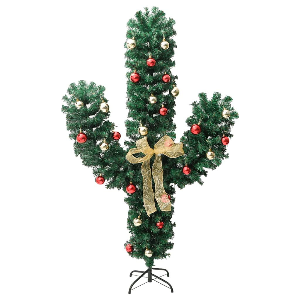 Cactus de noël avec pied et lumière led 150 cm pvc vert - number 4.