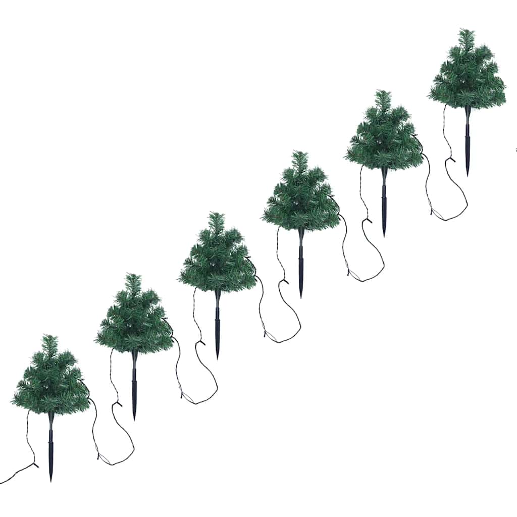 Christmas trees for garden path 6 pcs. led light 45 cm pvc - multi-coloured, 1 - number 2.