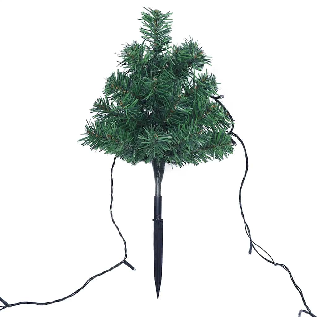 Christmas trees for garden path 6 pcs. led light 45 cm pvc - multi-coloured, 1 - number 4.
