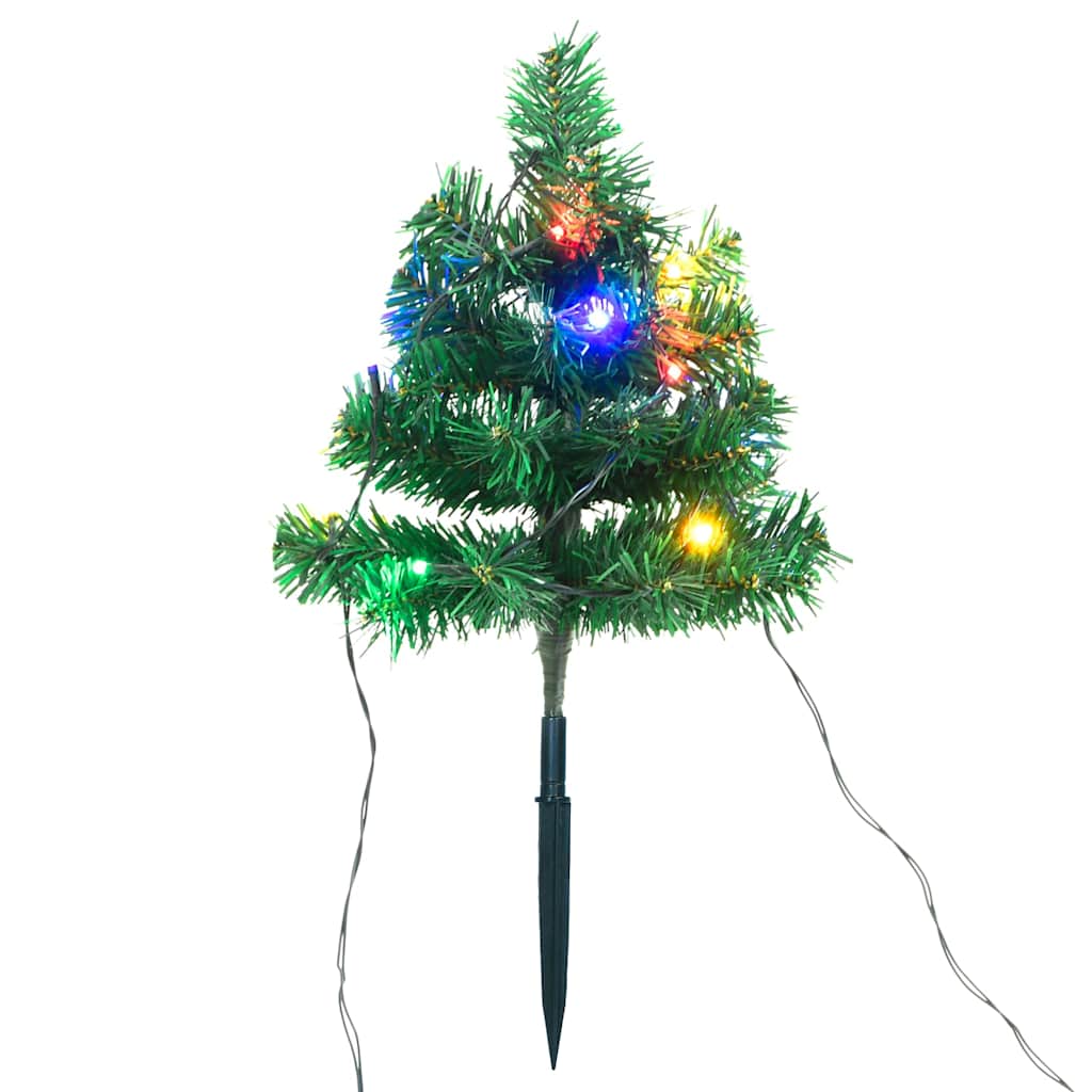 Christmas trees for garden path 6 pcs. led light 45 cm pvc - multi-coloured, 1 - number 3.