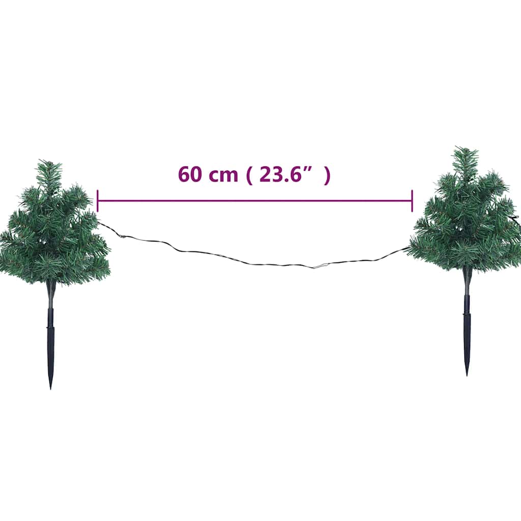 Christmas trees for garden path 6 pcs. led light 45 cm pvc - multi-coloured, 1 - number 10.