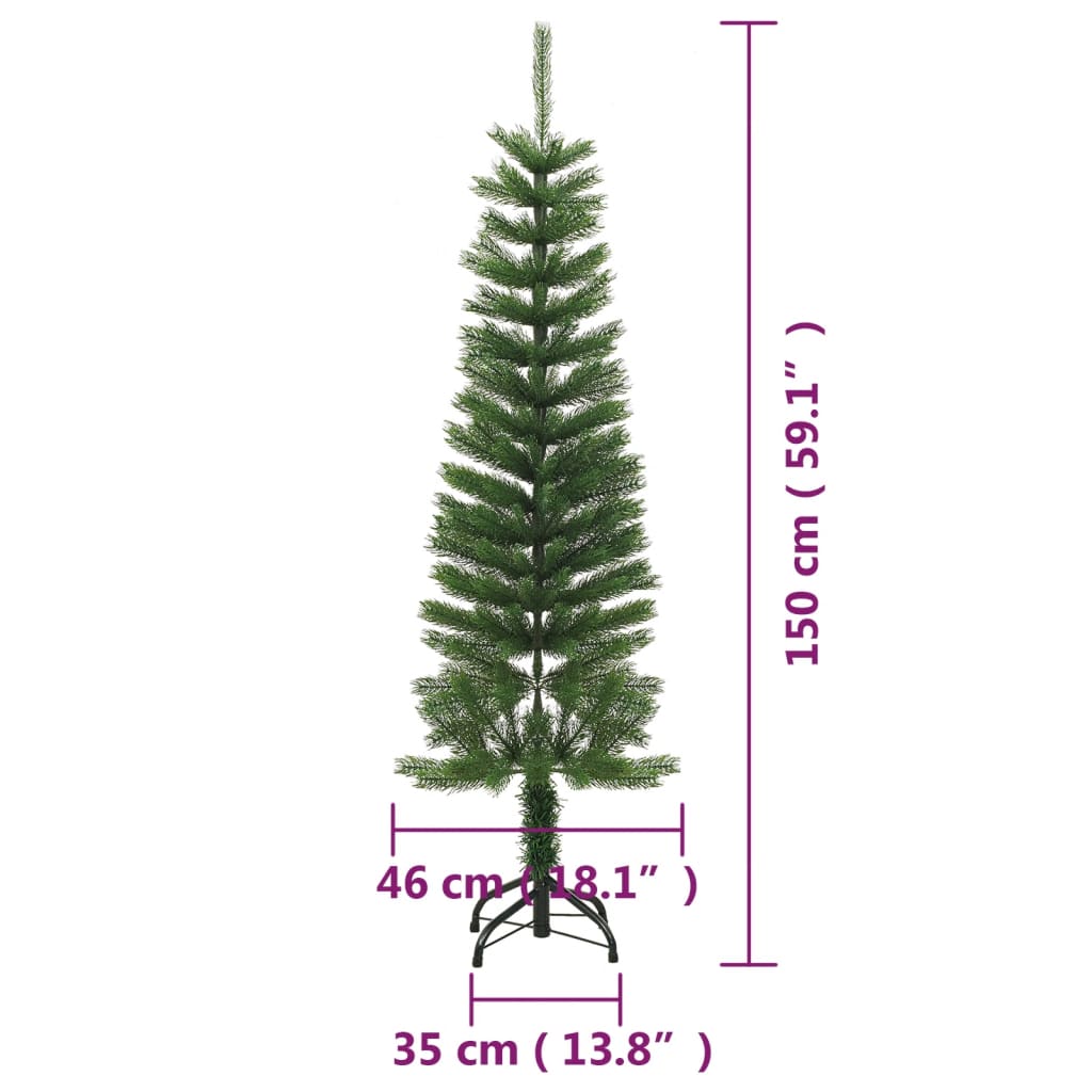 Sapin de noël artificiel étroit avec socle de sapin de noël 150 cm pe - 150 x 46 cm, 1 - number 8.