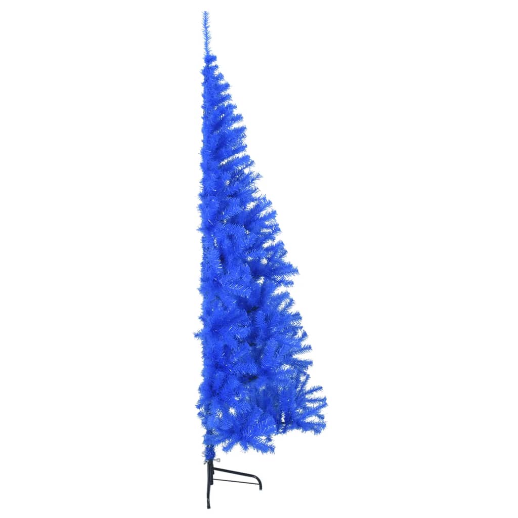 Demi-sapin de noël artificiel avec socle de sapin de noël 240 cm pvc - bleu, 240 x 125 cm, 1 - number 4.
