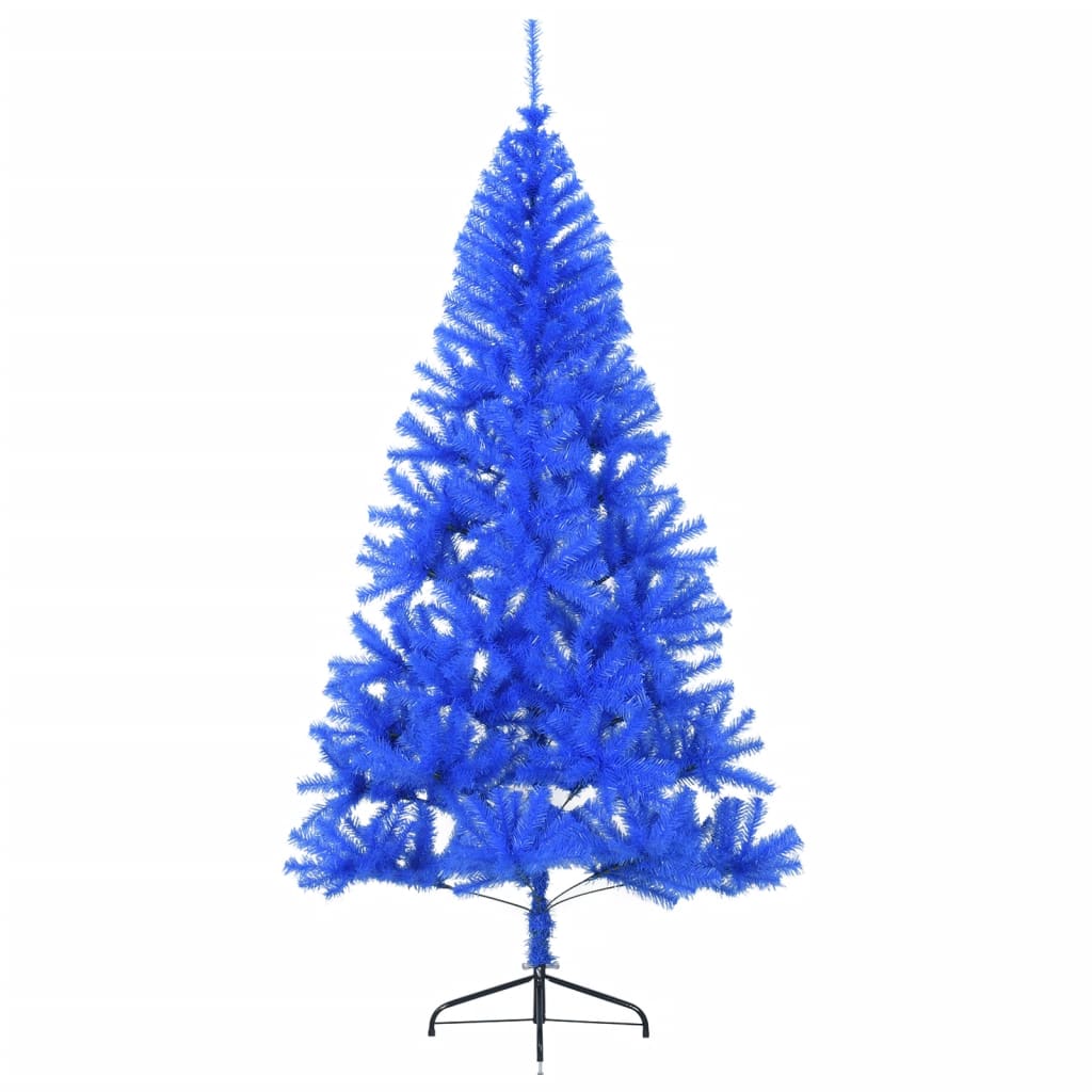 Demi-sapin de noël artificiel avec socle de sapin de noël 240 cm pvc - bleu, 240 x 125 cm, 1 - number 3.
