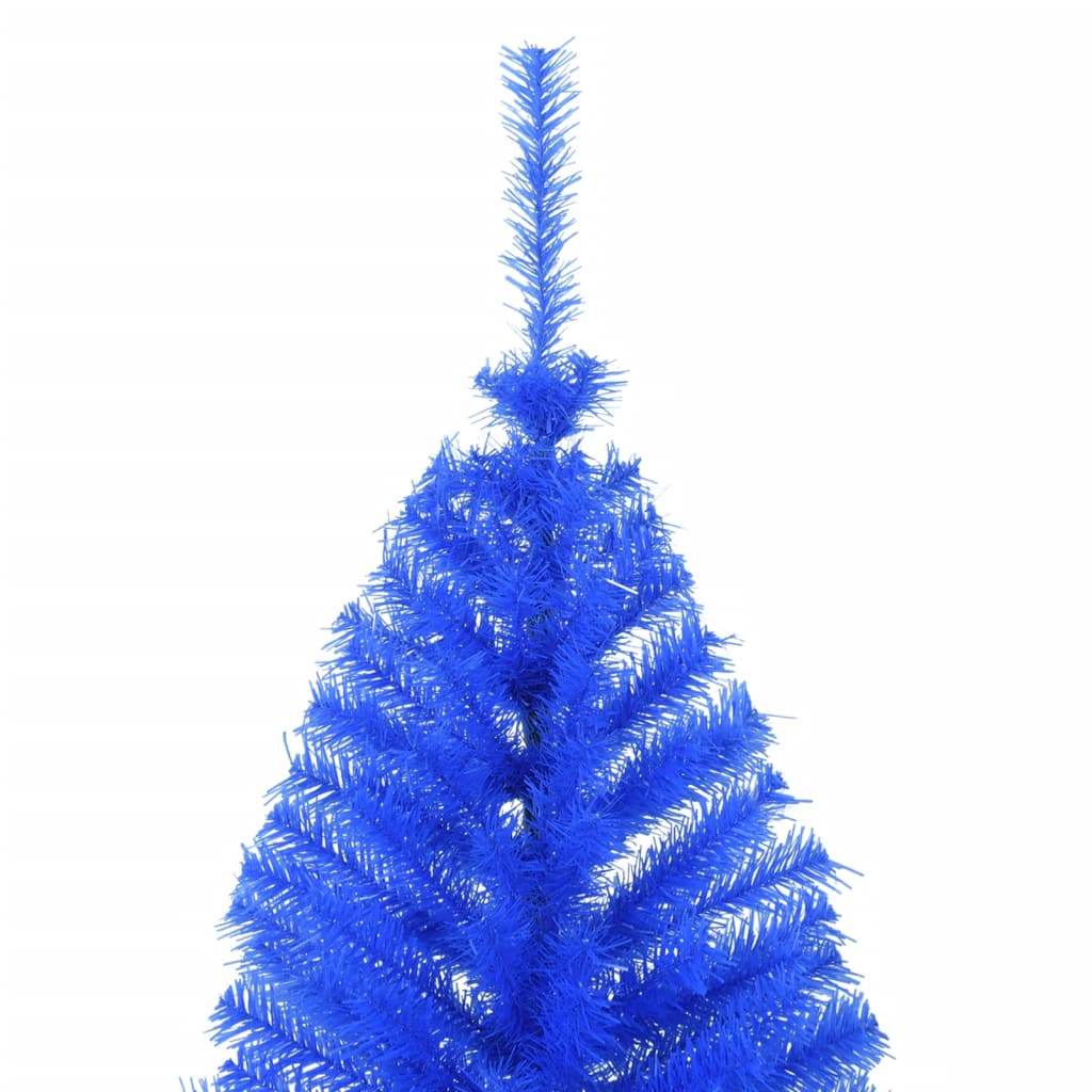 Demi-sapin de noël artificiel avec socle de sapin de noël 240 cm pvc - bleu, 240 x 125 cm, 1 - number 5.
