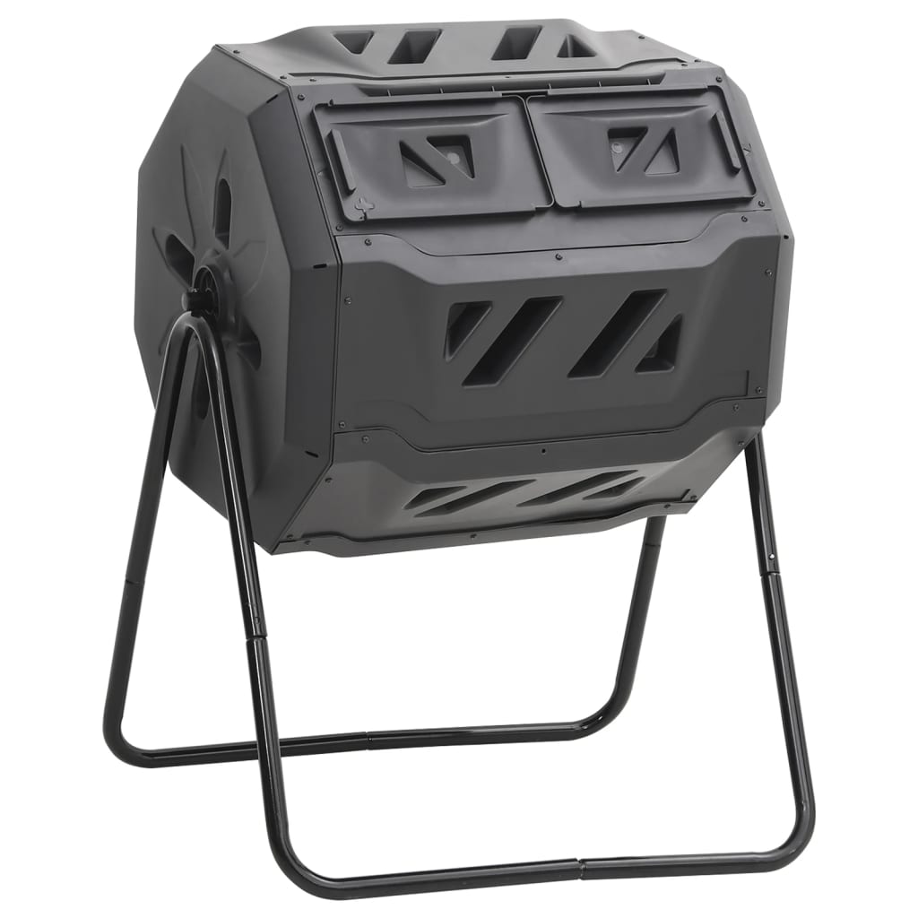 Compost container for garden 73x64x95 cm 160 l black - number 1.
