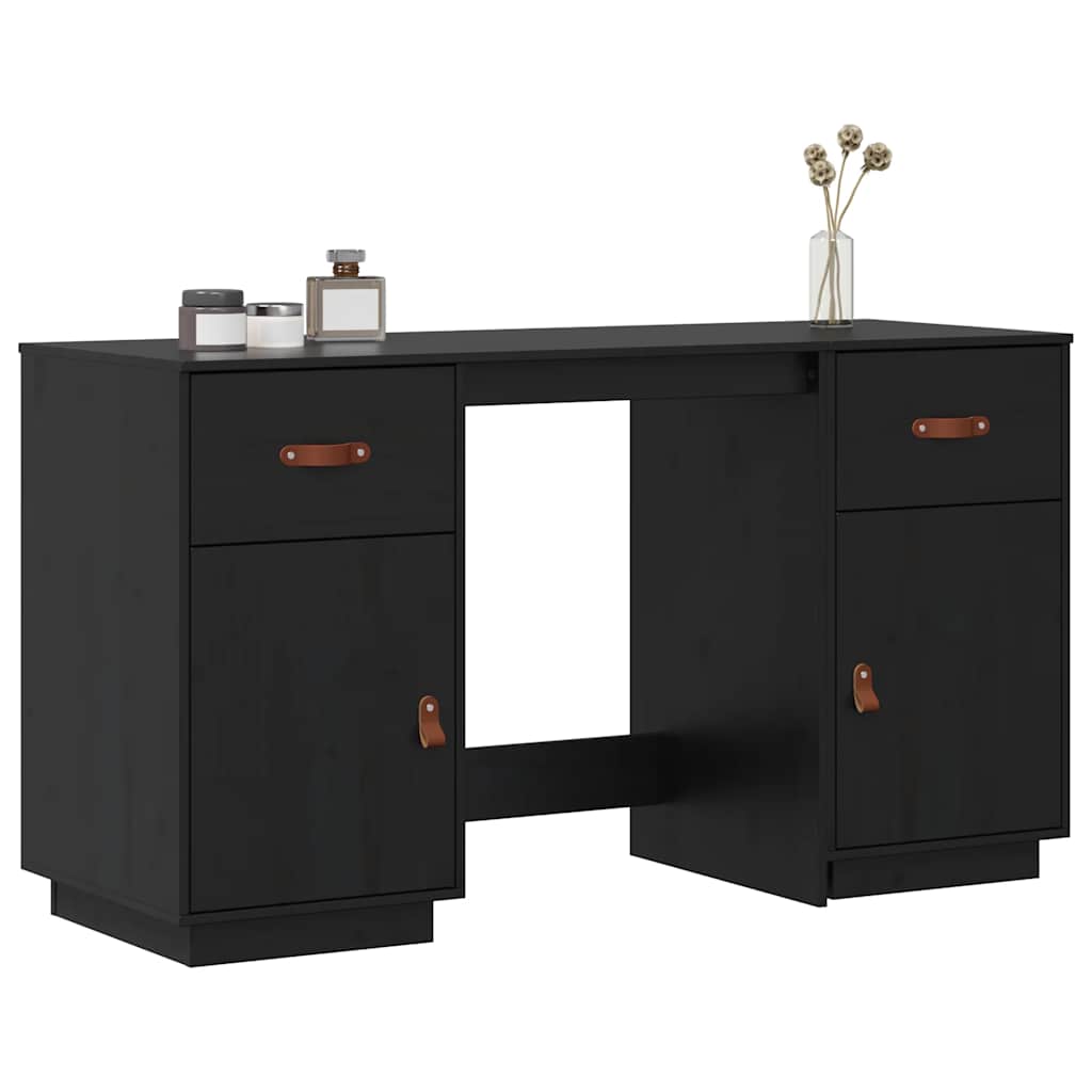 Skrivebord med skap 135x50x75 cm massiv furu - number 4.