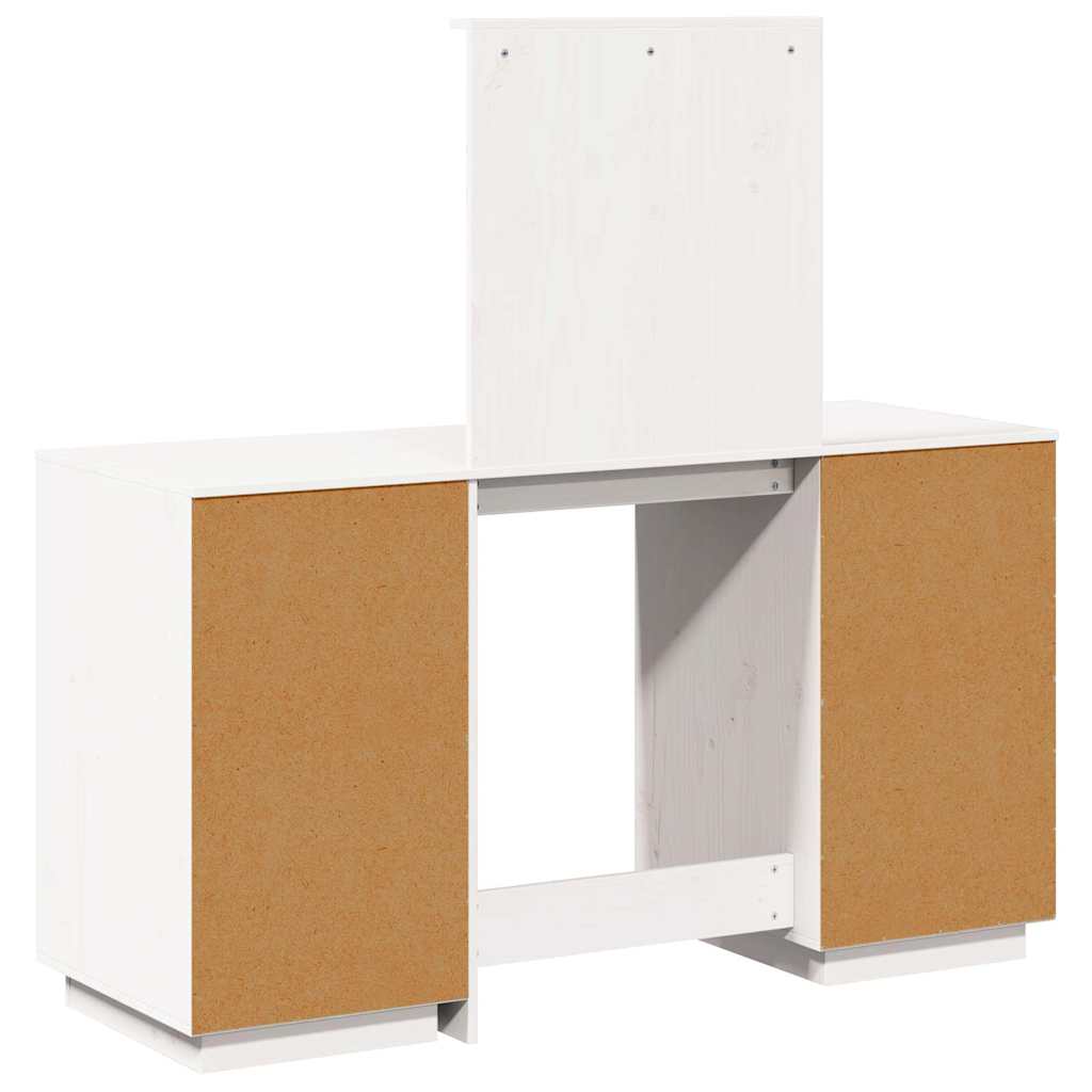 Makeupbord med spejl massivt fyrretræ - hvid, 1 - number 7.