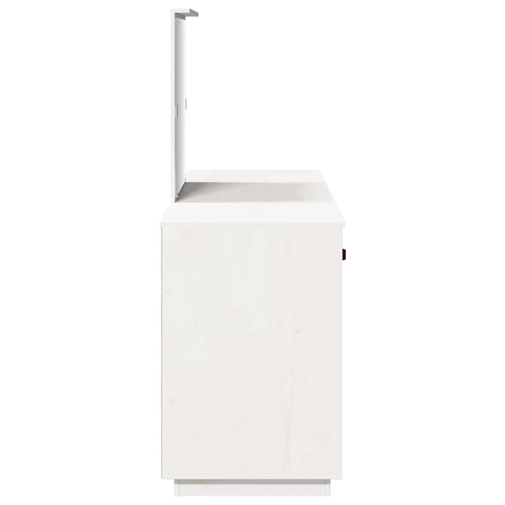 Makeupbord med spejl massivt fyrretræ - hvid, 1 - number 6.