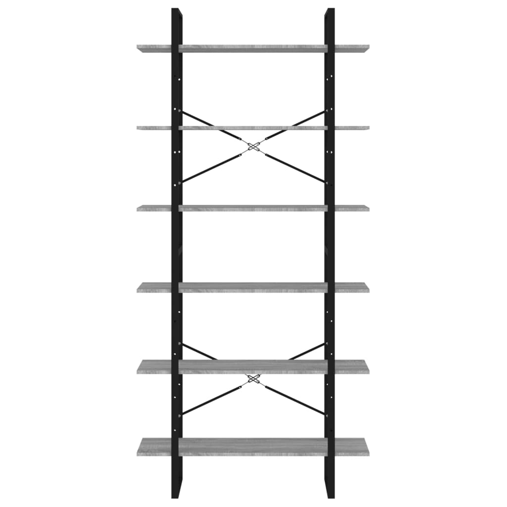 Bokhylle 100x30x210 cm konstruert tre grå sonoma eik - number 5.