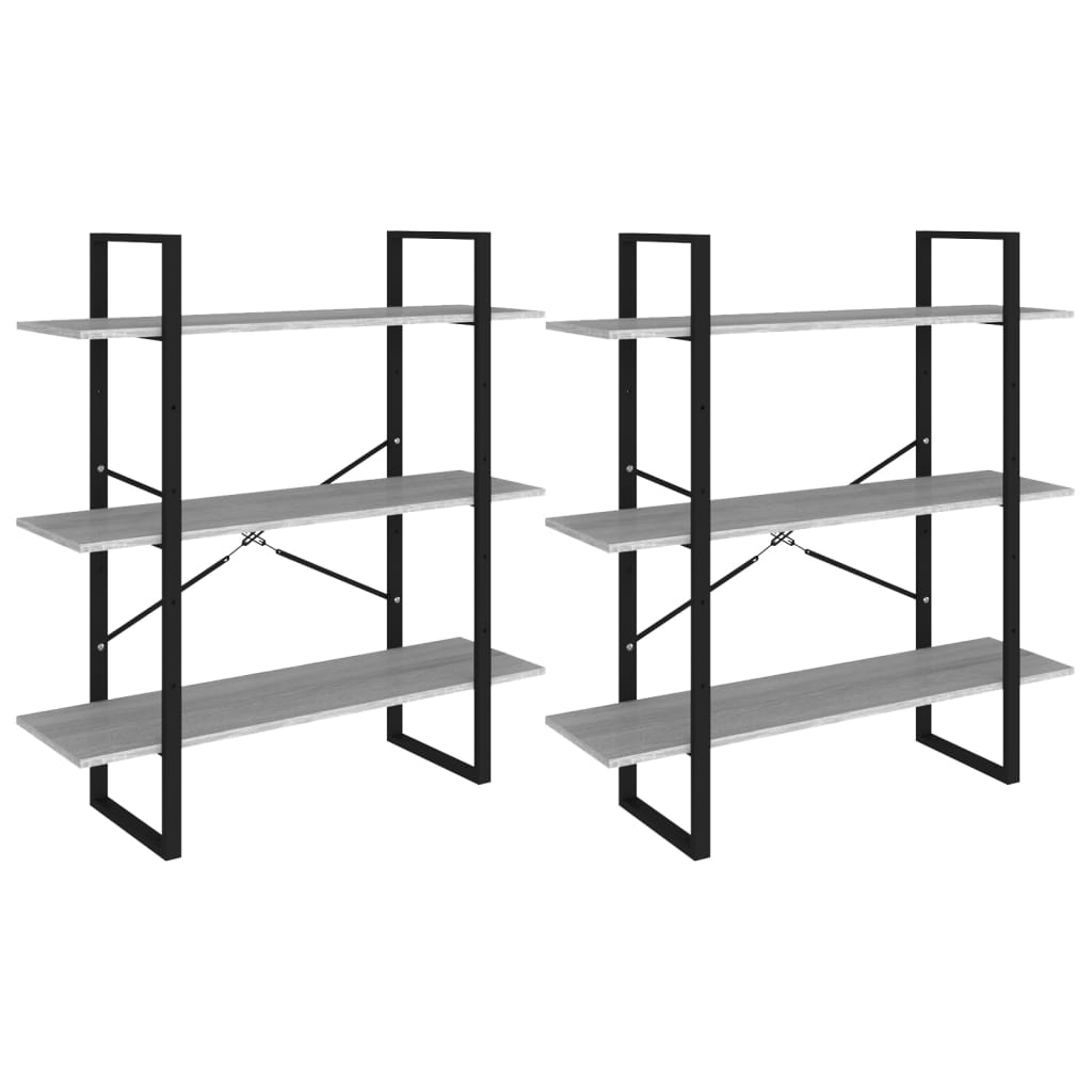 Bokhylle 100x30x210 cm konstruert tre grå sonoma eik - number 7.