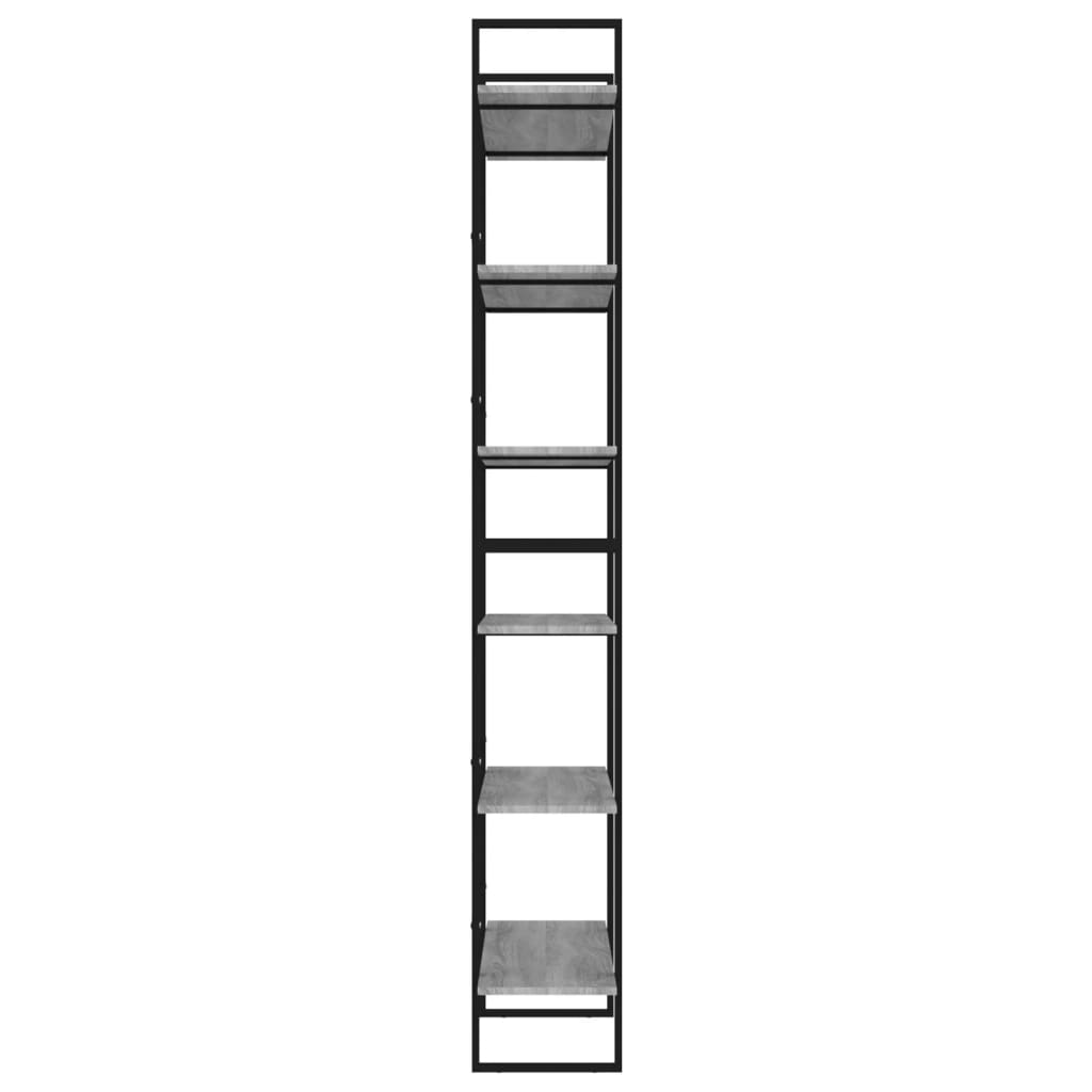 Bokhylle 100x30x210 cm konstruert tre grå sonoma eik - number 6.