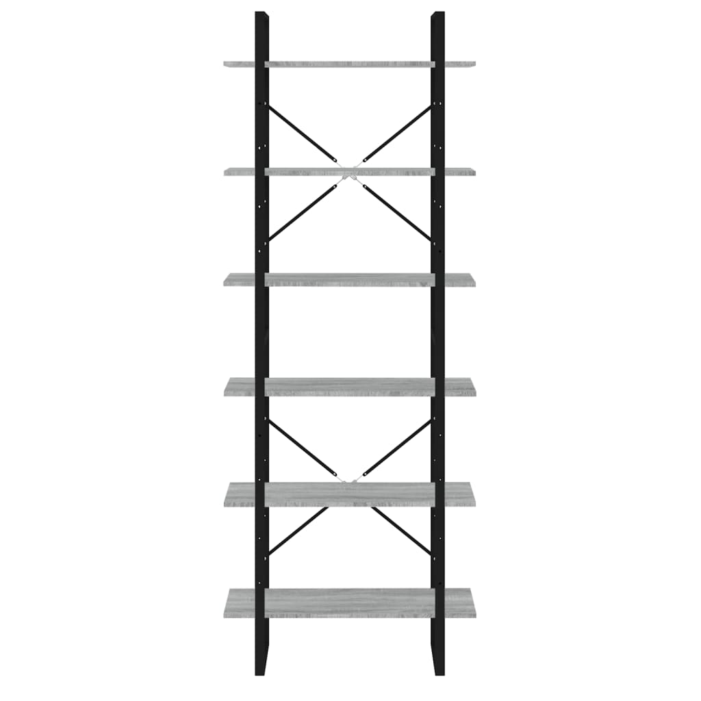 Bokhylle 80x30x210 cm konstruert tre grå sonoma eik - number 5.