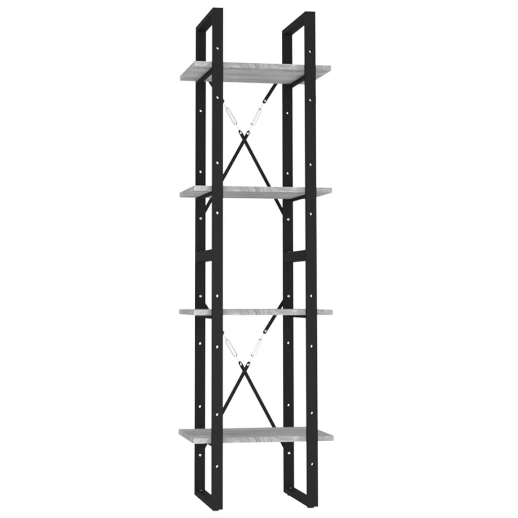 Bokhylle med 4 hyller 40x30x140 cm konstruert tre grå sonoma - number 2.