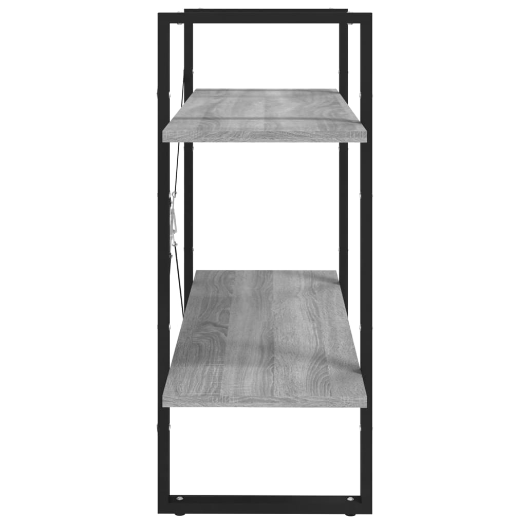 Bogreol m. 2 hylder 80x30x70 cm konstrueret træ grå sonoma - number 6.