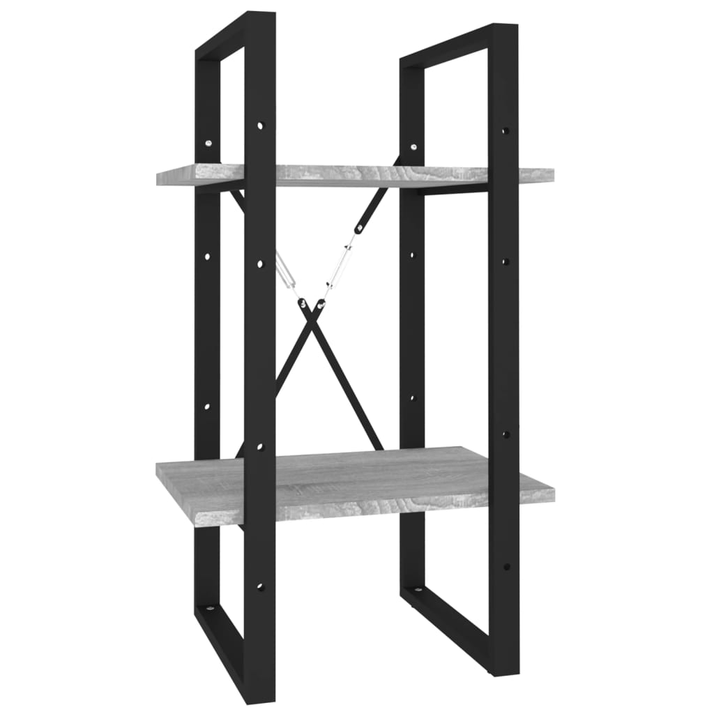 Bogreol m. 2 hylder 40x30x70 cm grå sonoma - grå sonoma-eg, 1, 70 cm, konstrueret træ - number 2.