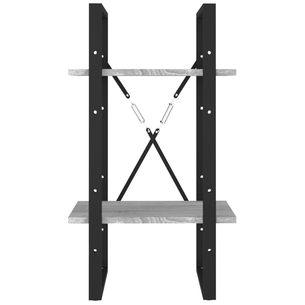 Bogreol m. 2 hylder 40x30x70 cm grå sonoma - grå sonoma-eg, 1, 70 cm, konstrueret træ - number 5.