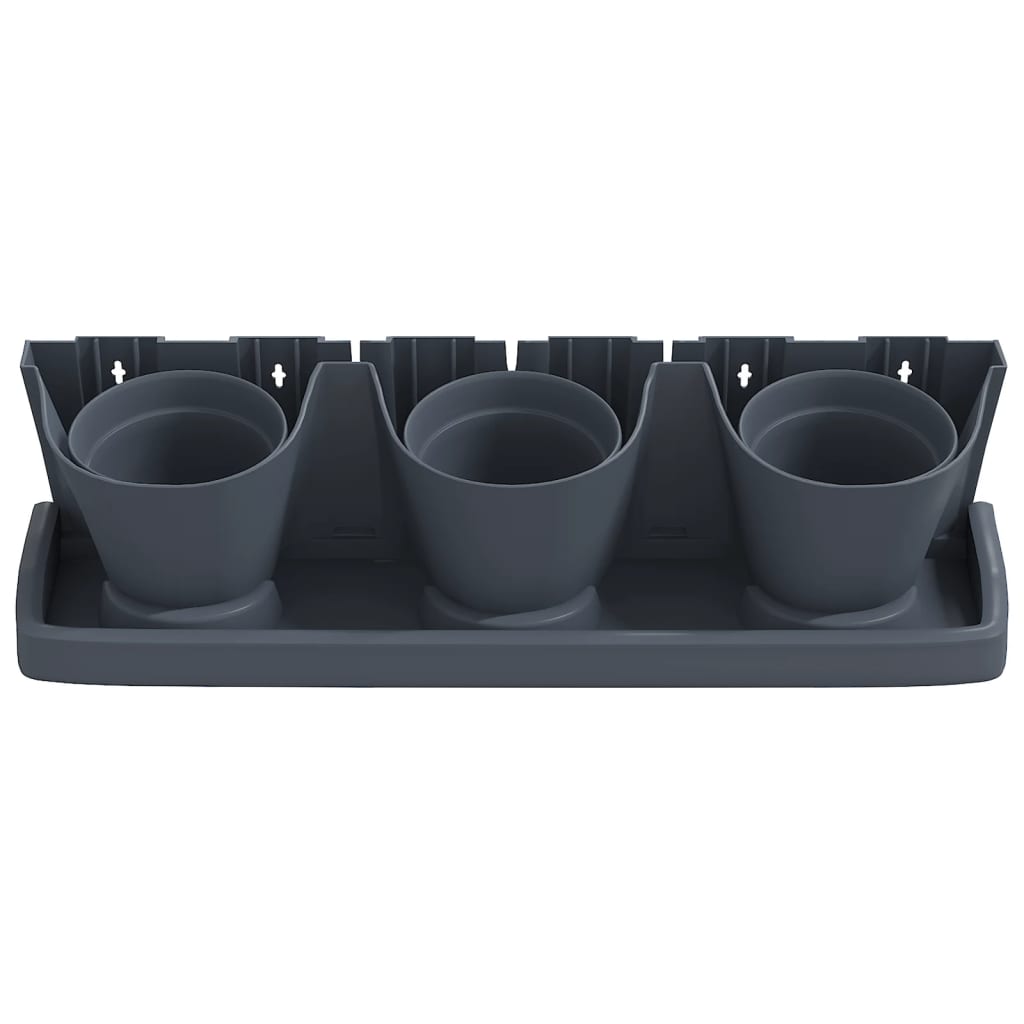 Vertical garden plant set 12 parts polypropylene anthracite grey - number 7.