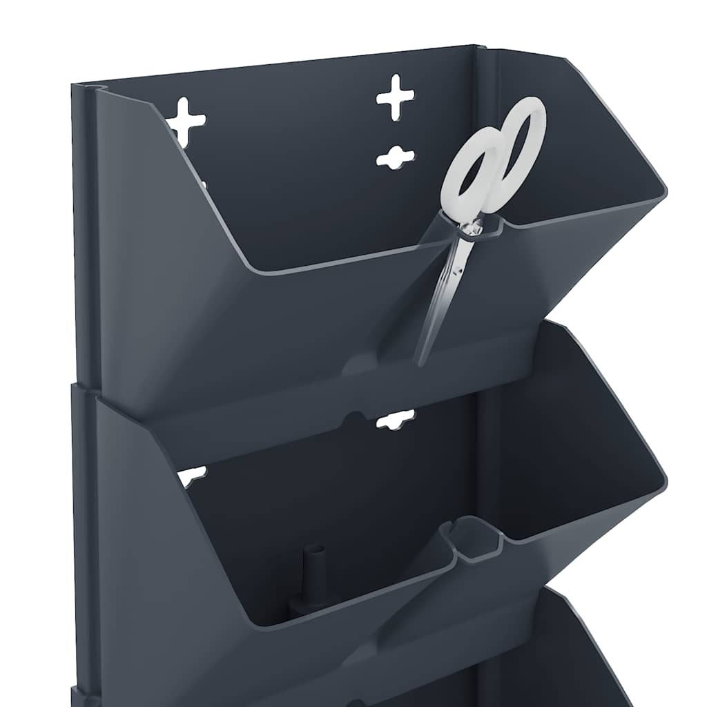 Lodret haveplantesæt 4 dele polypropylen antracitgrå - number 7.