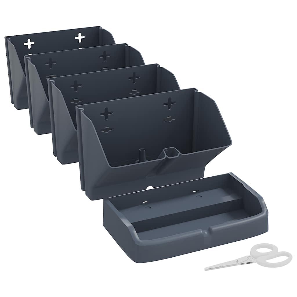 Lodret haveplantesæt 4 dele polypropylen antracitgrå - number 6.