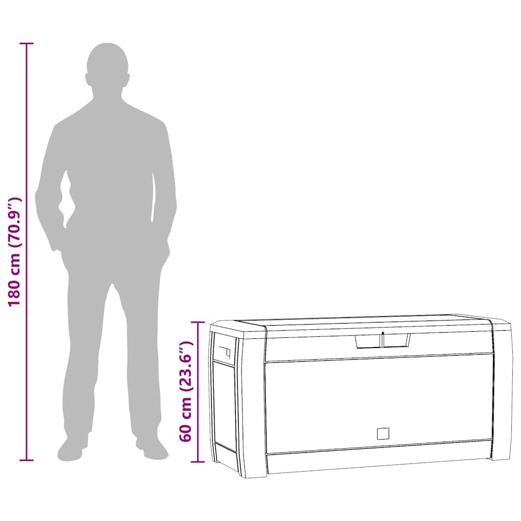 Kutija za odlaganje za vrt 119x48x60 cm polipropilen - smeđa, 310 l - number 8.