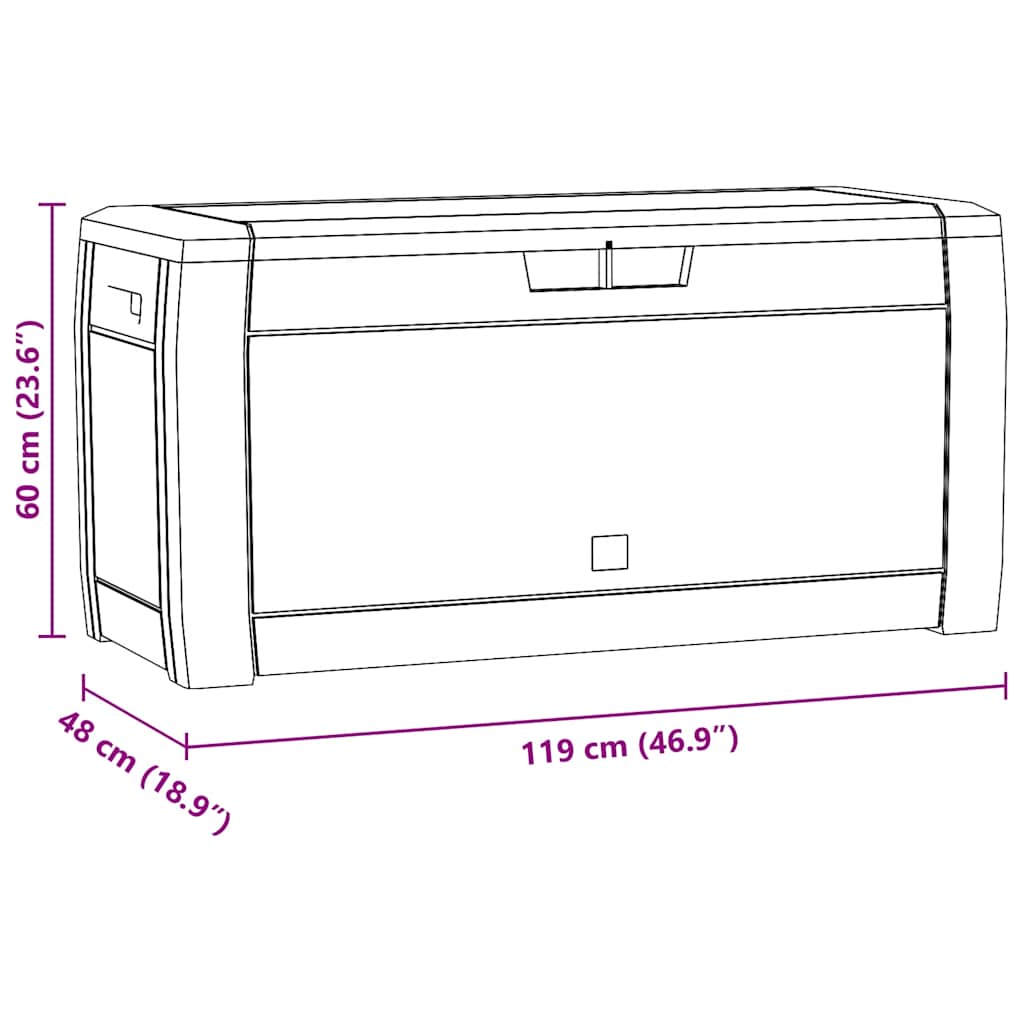 Kutija za odlaganje za vrt 119x48x60 cm polipropilen - smeđa, 310 l - number 7.