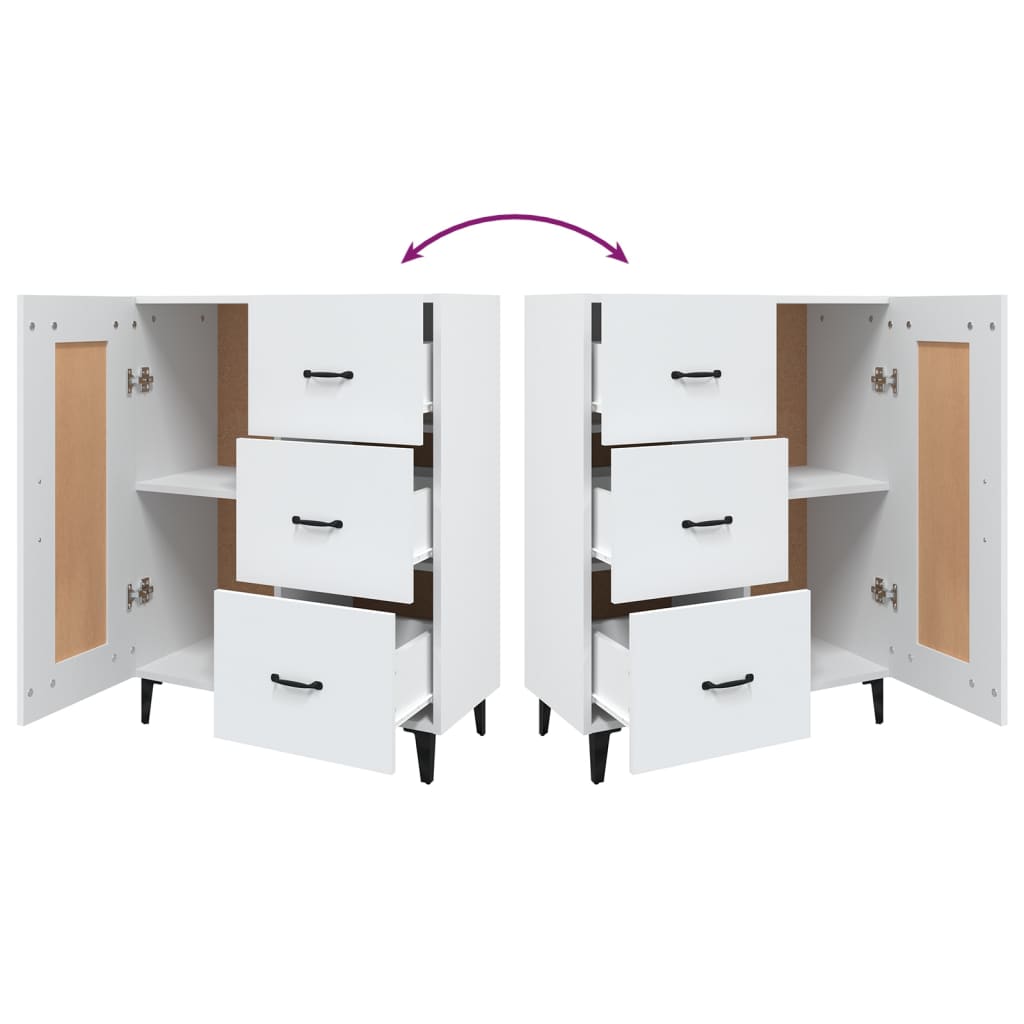 Skænk 69,5x34x90 cm konstrueret træ - hvid, 1 - number 9.