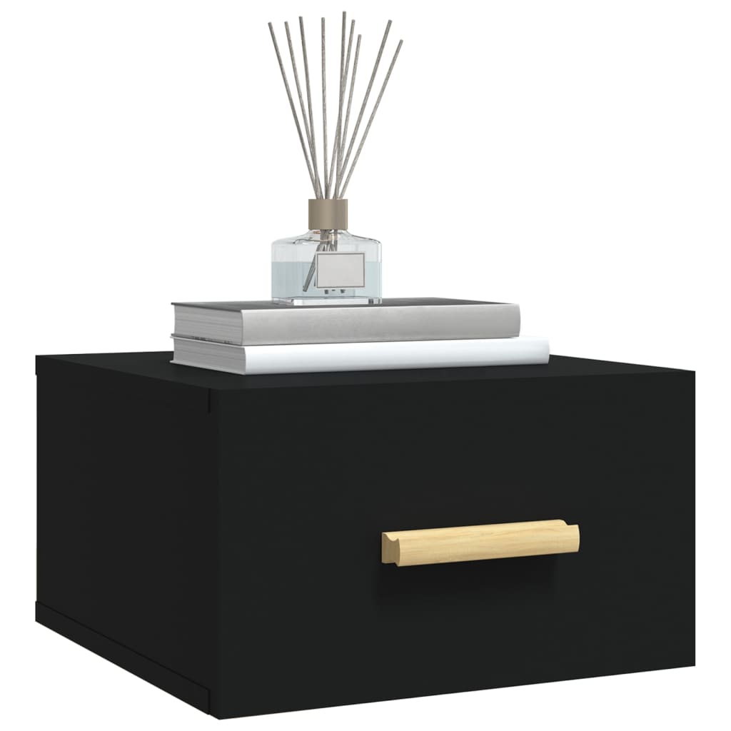 Væghængte sengeborde stk. 35x35x20 cm - sort, 2 - number 4.