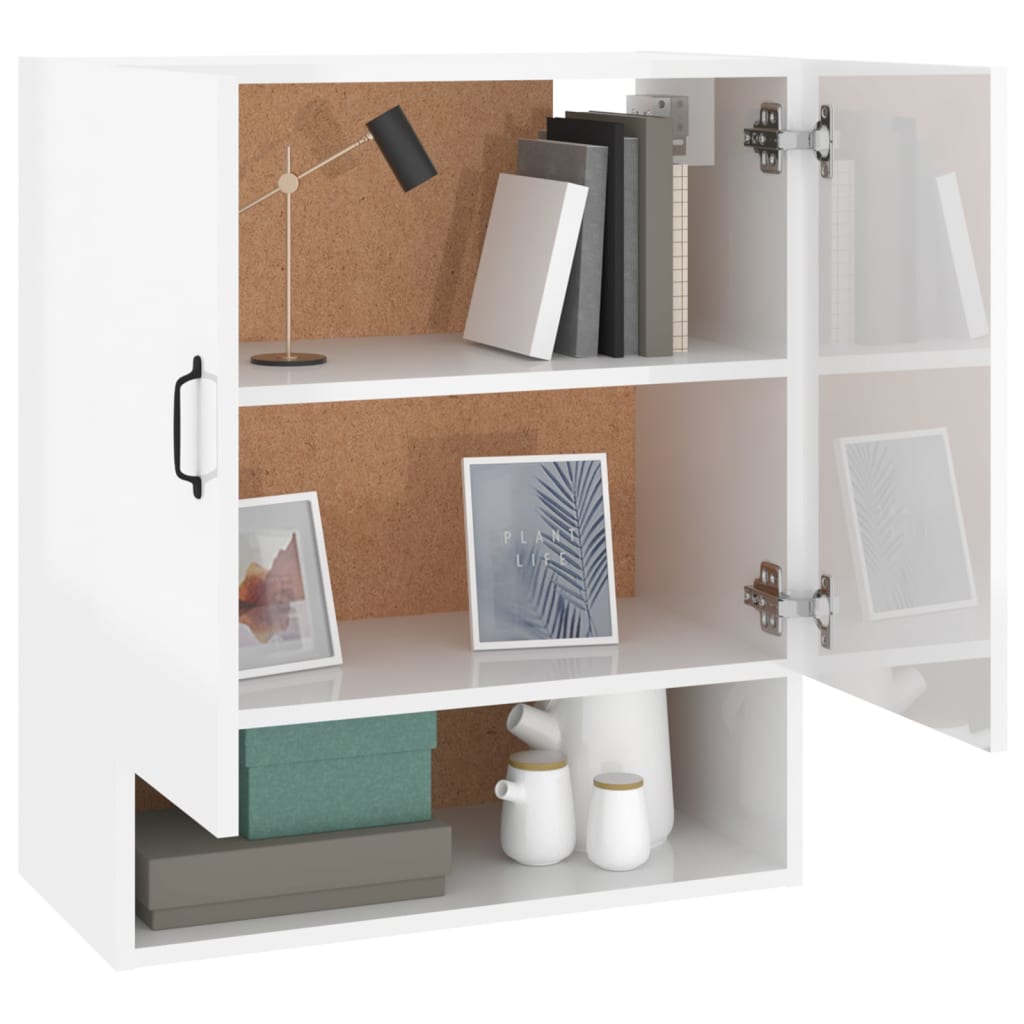 Zidni ormar 60x31x70 cm konstruirano drvo visoki sjaj - bijela visoki sjaj, 1 - number 5.