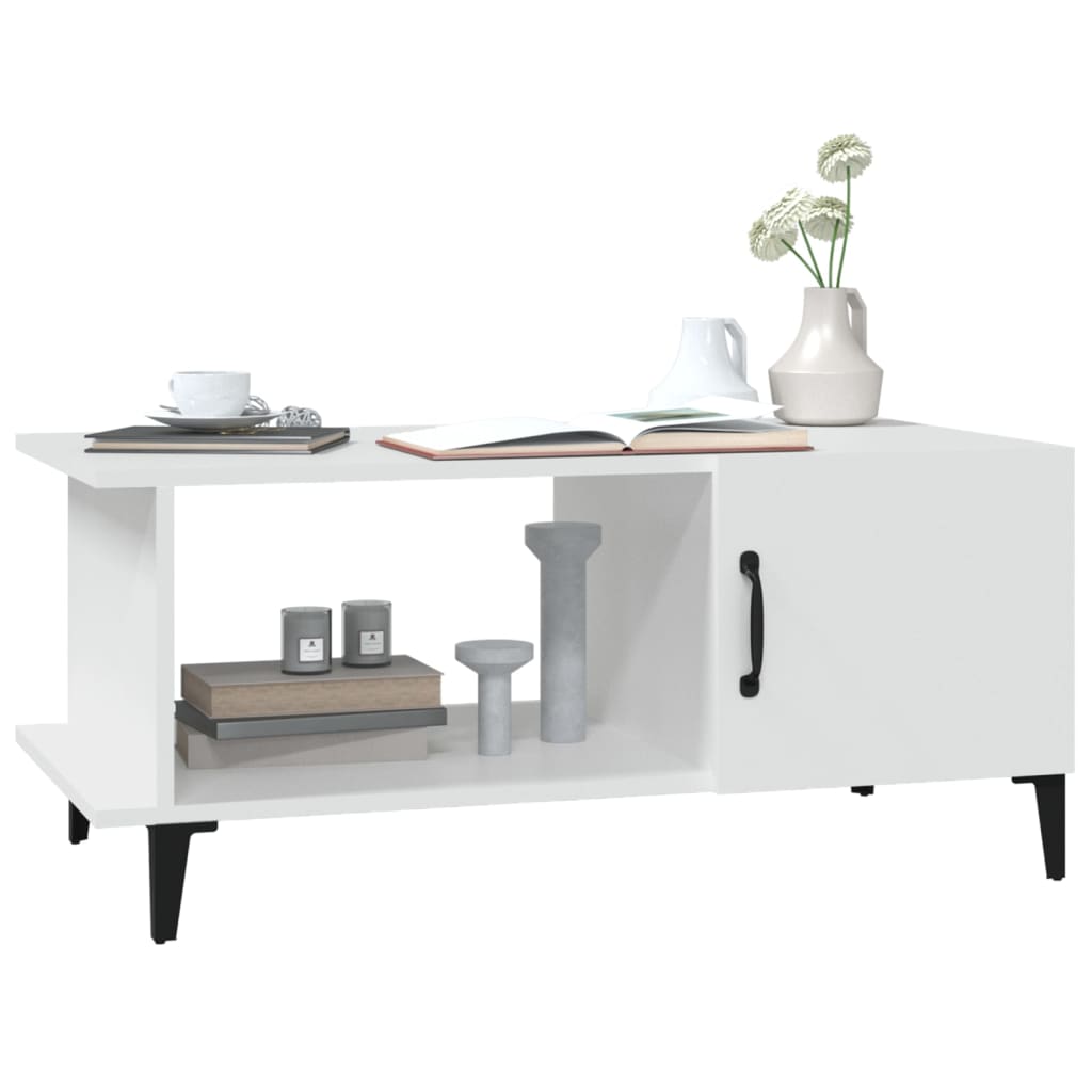 Sofabord 90x50x40 cm konstrueret træ hvid - number 6.