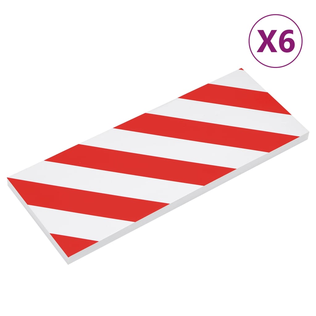Protezioni da parete 6 pz. 50x20x2 cm schiuma eva rosso e bianco - number 2.