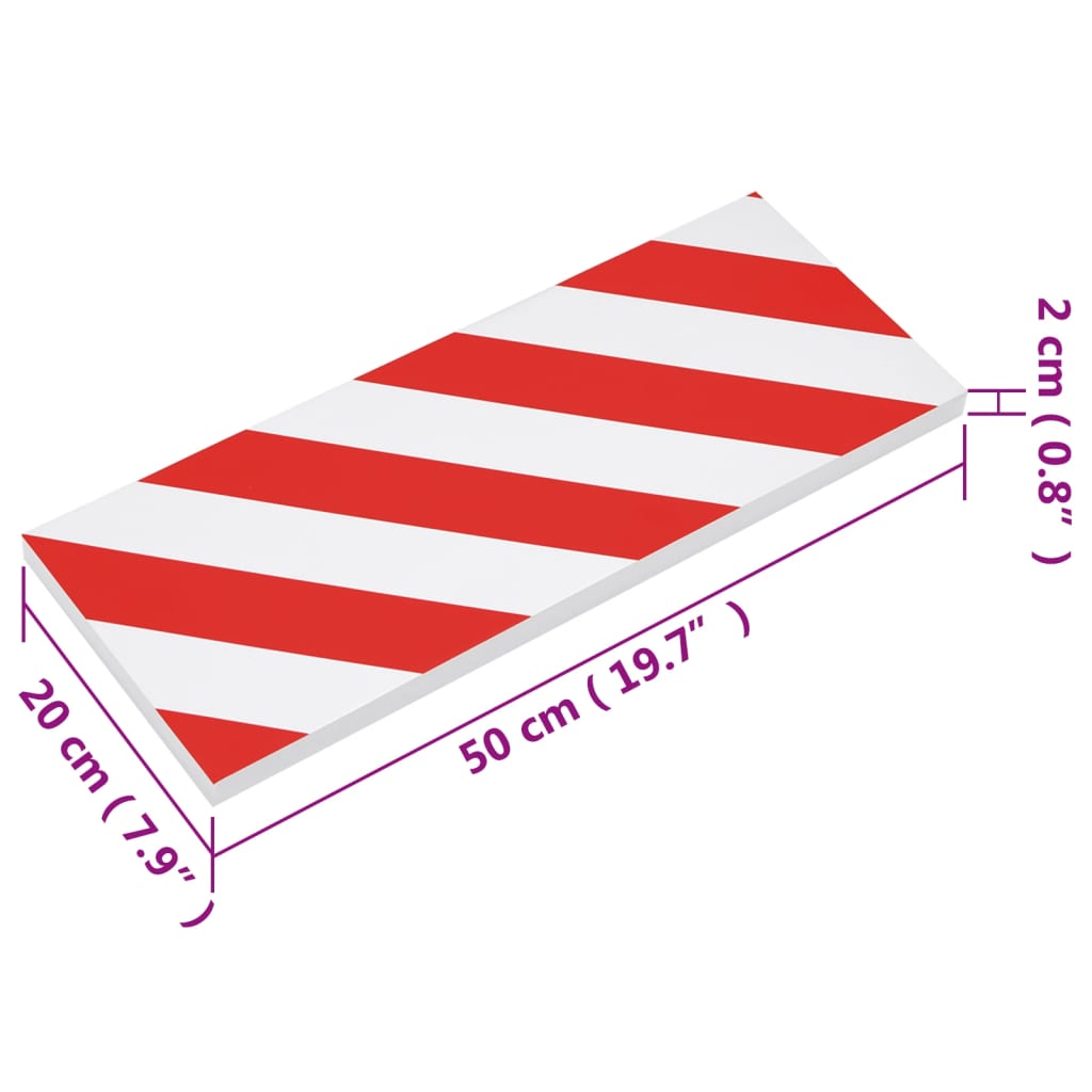 Protezioni da parete 6 pz. 50x20x2 cm schiuma eva rosso e bianco - number 9.