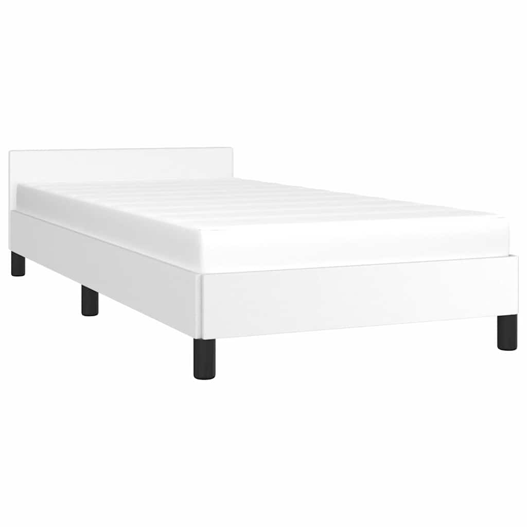 Bed frame with headboard without mattress - white, 90 x 200 cm - number 3.