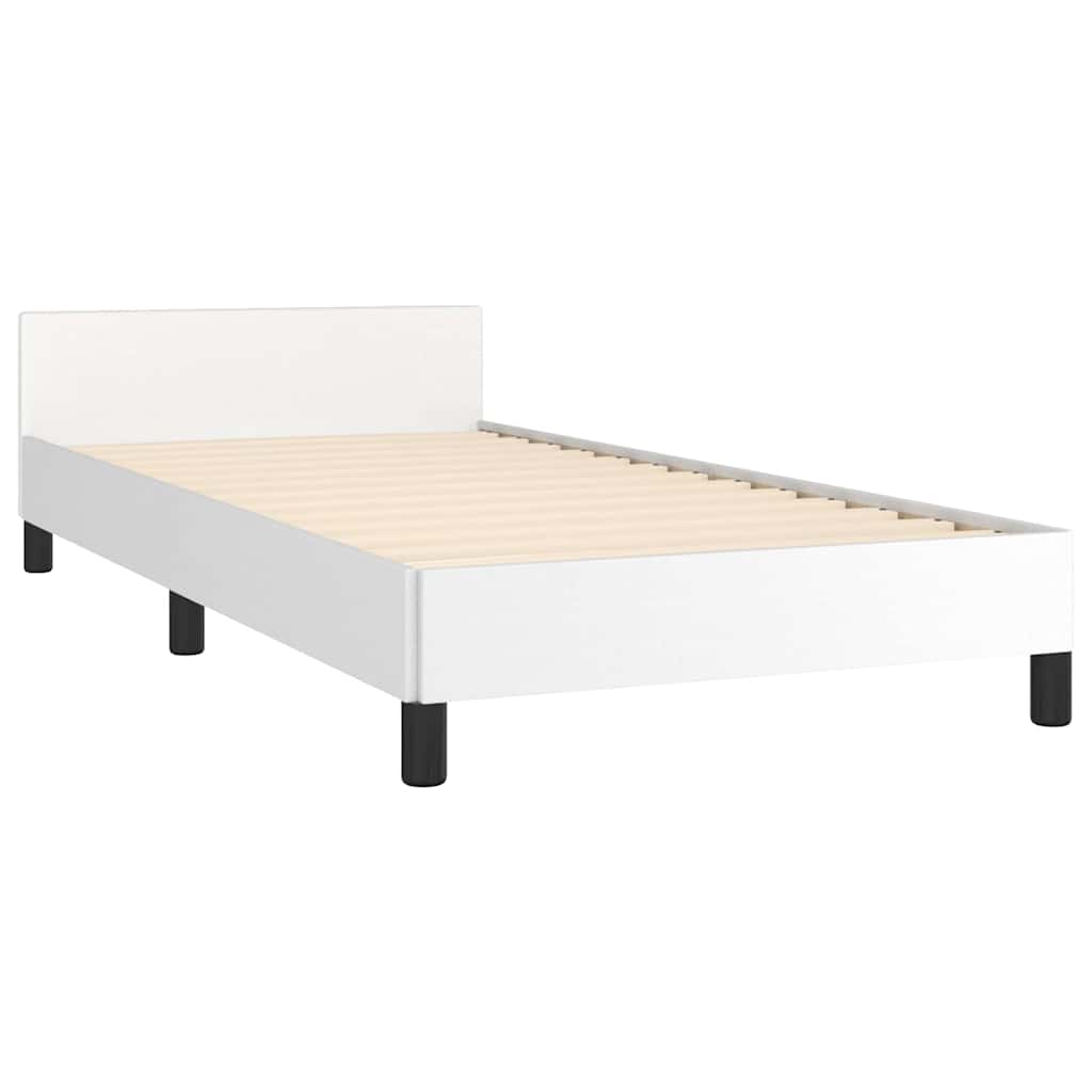 Bed frame with headboard without mattress - white, 90 x 200 cm - number 4.