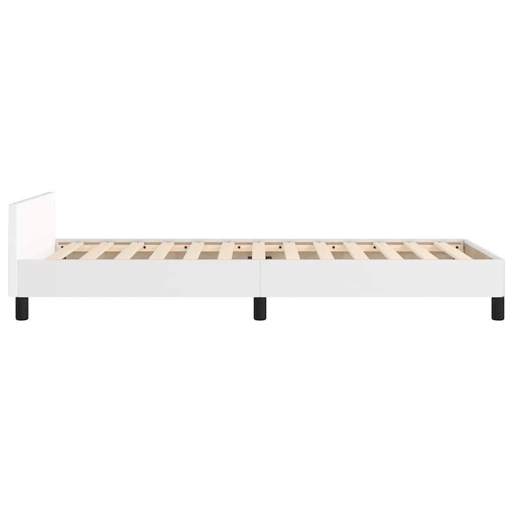 Bed frame with headboard without mattress - white, 90 x 200 cm - number 6.
