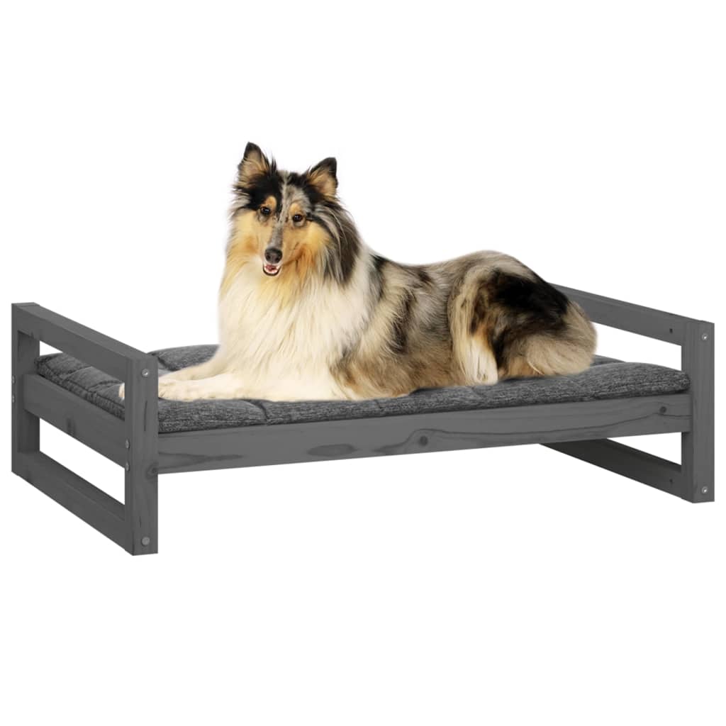 Lit de chien 95,5x65.5x28 cm pine solide - gris, 95,5 x 65,5 x 28 cm - number 4.