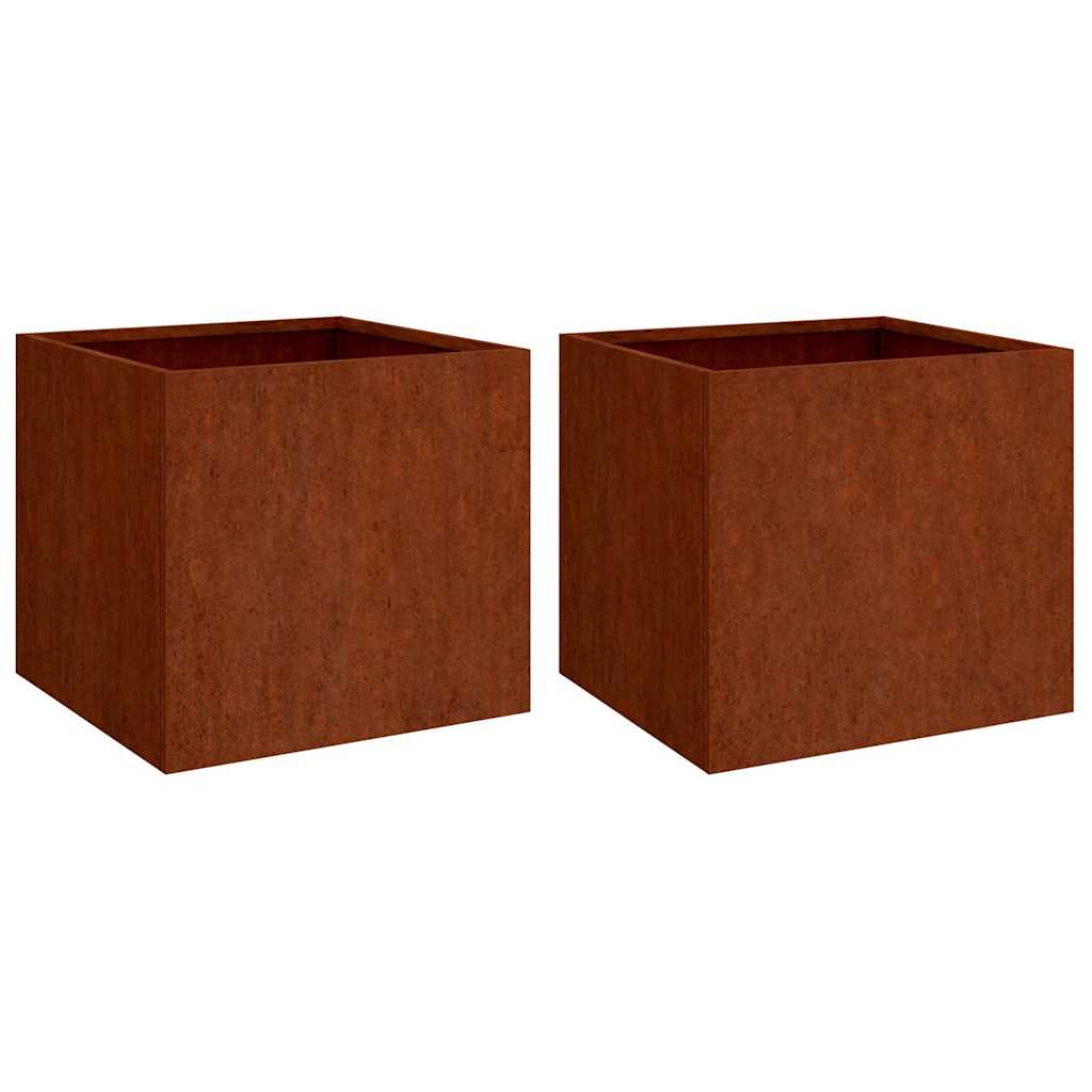Planters pcs. corten steel - weathered steel/brown, 42 x 40 x 39 cm, 2 - number 2.