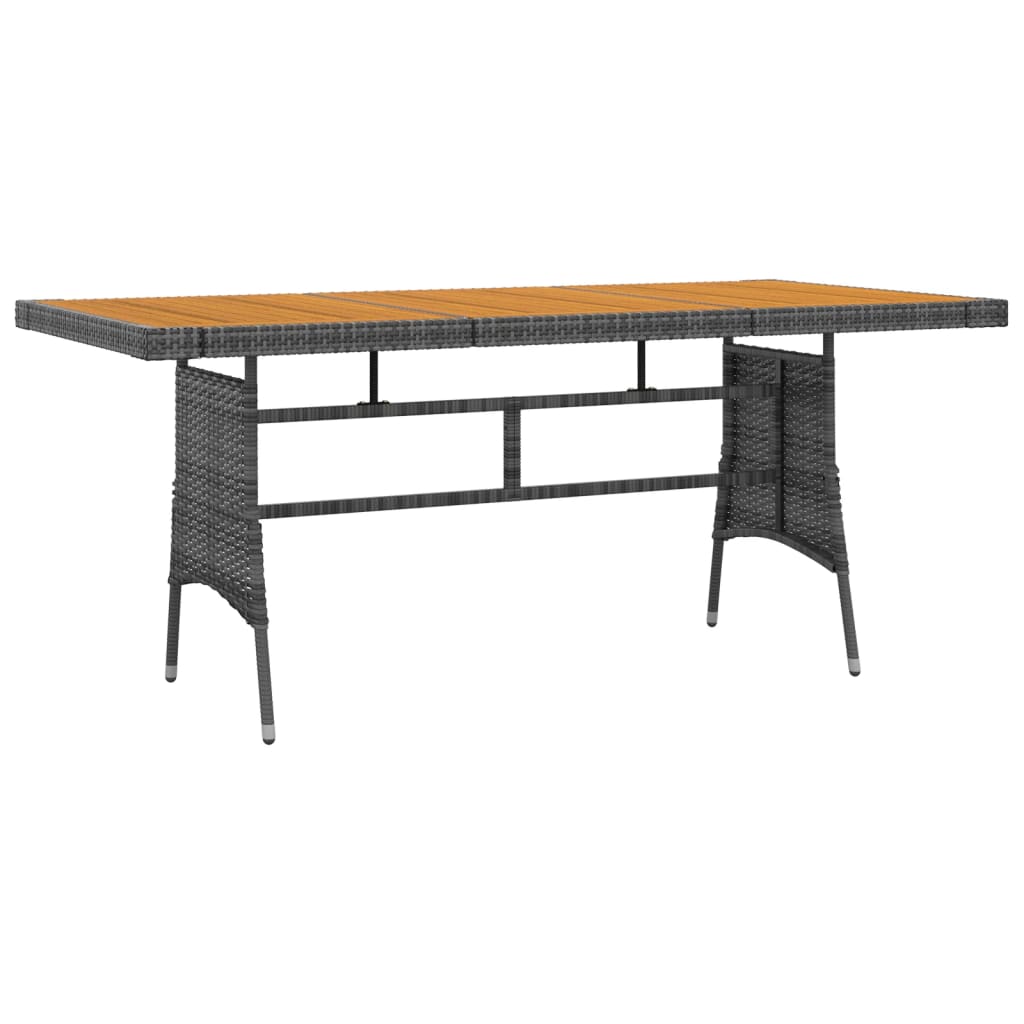 Jídelní stůl pro zahradu 7 dílů polyratan - šedá, 6 - number 6.