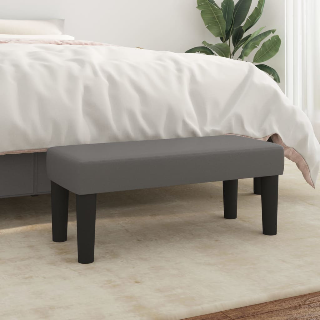 Bænk kunstlæder - grå, 70 x 30 x 30 cm - number 1.