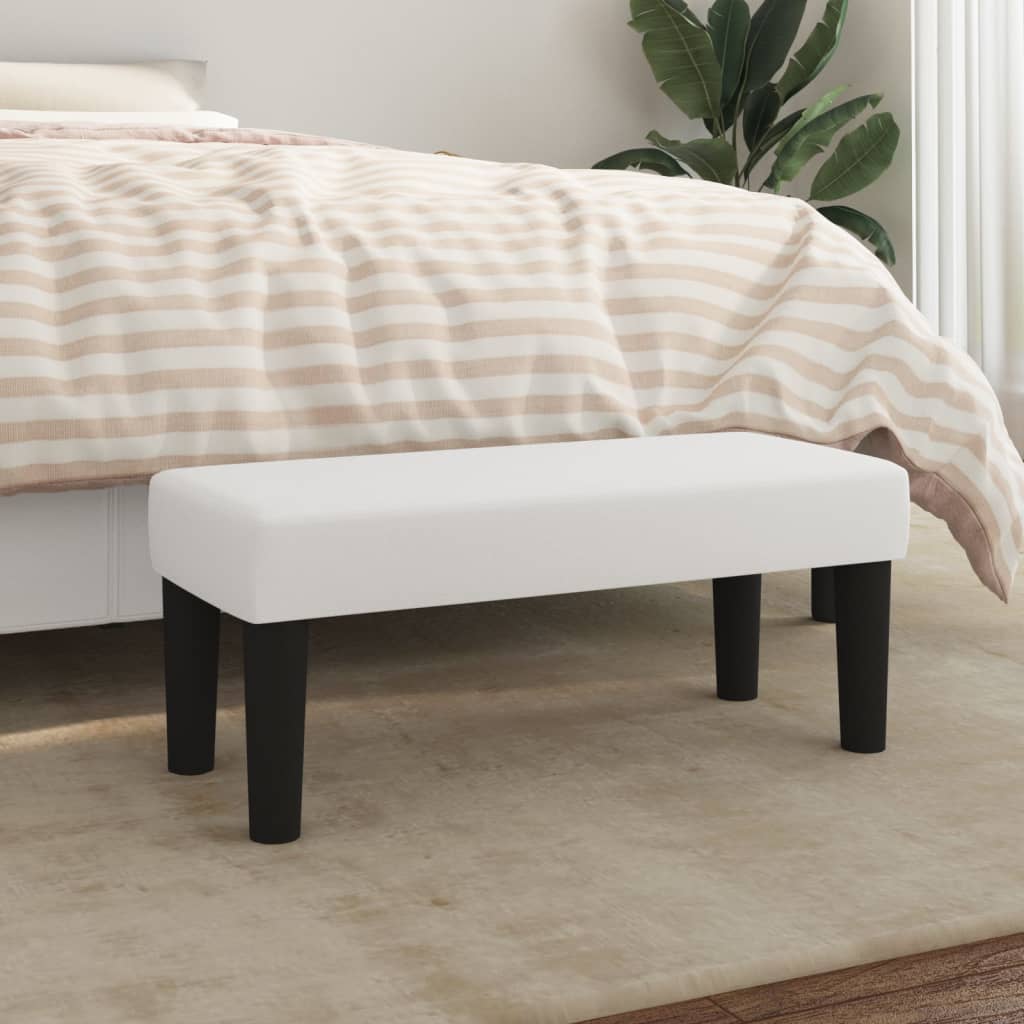 Lavička umělá kůže - bílá, 70 x 30 x 30 cm - number 1.