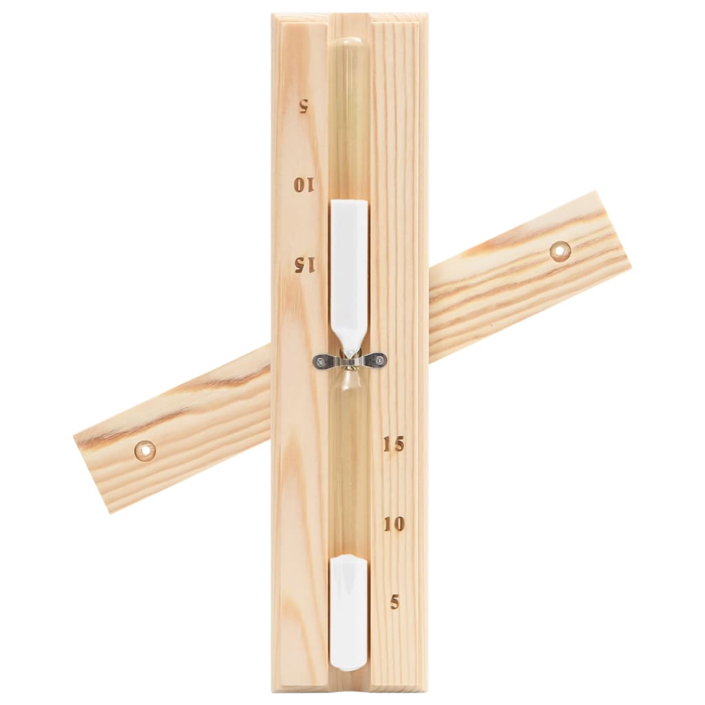 2-i-1 saunasæt hygrometer og timeglas massivt fyrretræ - 14 x 14 x 3 cm (l x b x h) - number 9.
