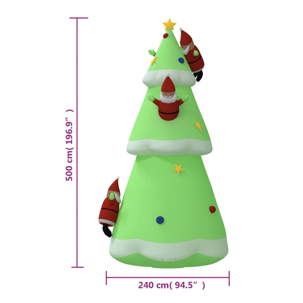 Sapin de noël gonflable avec lumières led 500 cm - number 12.