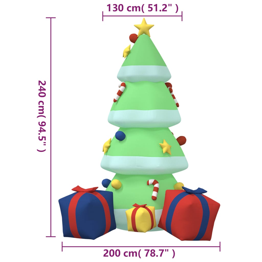 Sapin de noël gonflable avec lumières led 240 cm - number 11.