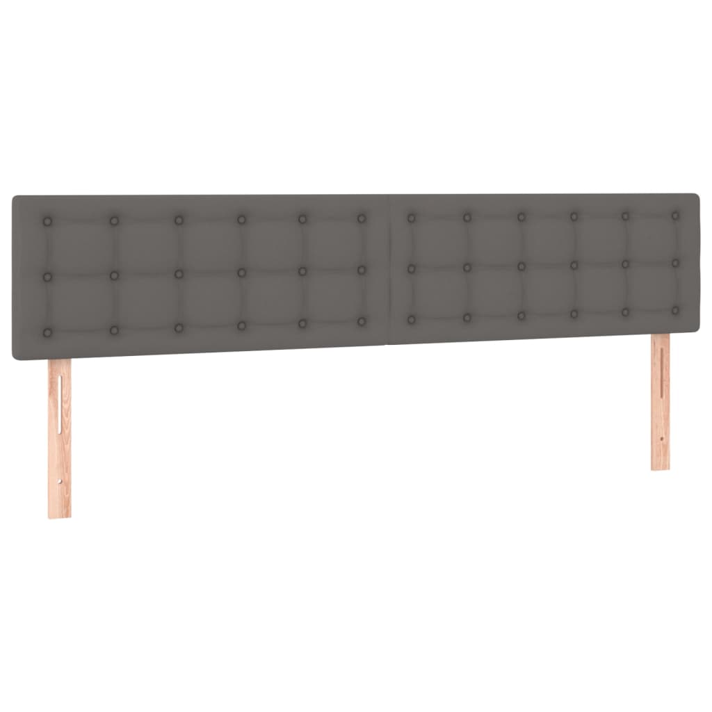 Têtes de lit 2 pcs. 80x5x78/88 cm cuir artificiel - gris, 160 cm, 1, bas - number 2.