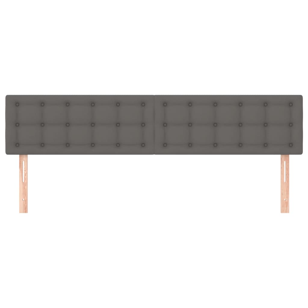 Têtes de lit 2 pcs. 80x5x78/88 cm cuir artificiel - gris, 160 cm, 1, bas - number 3.